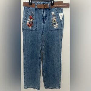Women's Over The Garden Wall Wirt & Greg Belted Wide Leg Jeans
